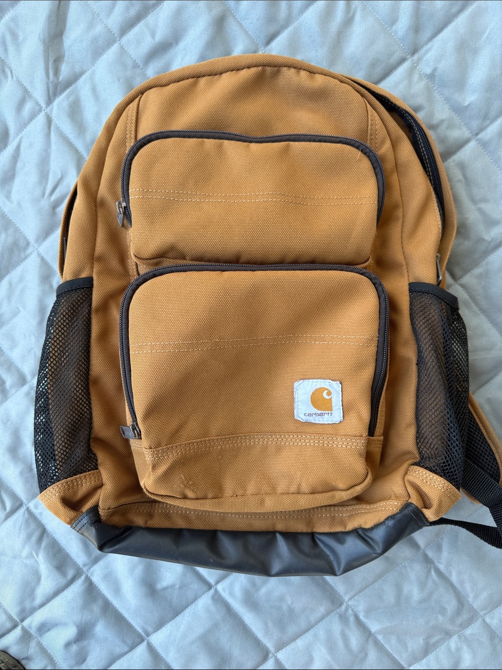 Carhartt Tan Canvas Backpack with Black Trim